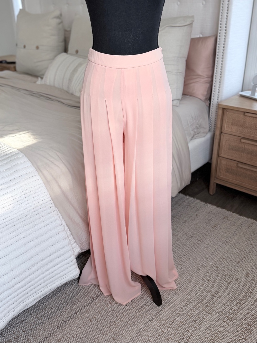Signature8 Blush Wide-Leg Pleated Palazzo Pants
